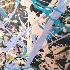 Original Abstract Acrylic Drip Painting on Canvas 24 X 24 Inch Modern Wall