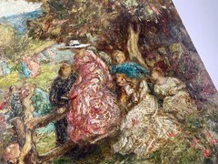 HIGHLY INTERESTING ANTIQUE OIL IMPASTO PAINTING CIRCLE OF ADOLPHE MONTICELLI ART