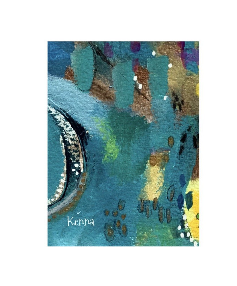 Aceo Painting Original Collector Art Card by Kenna Abstract 2.5” X 3.5”