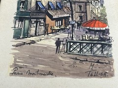 Vintage Michael Maurice Tellier Water Color Painting Lot Of 3 In Frames “Paris”