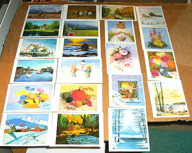 21 VINTAGE PAINTINGS REPRODUCTIONS IN COLOUR 5.25 X 4 INCHES