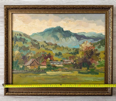 Vintage oil painting framed