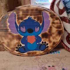 Hand-Painted Disney Animation Cartoon Character Wood Panel Painting, Unframed