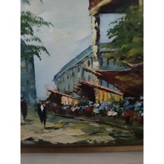W. Eaton Original Oil Framed Painting Vintage Paris Street Artwork Signed