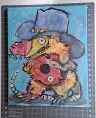 Possum Americana Animal Outsider Painting Thayer Graffiti Folk Large Canvas