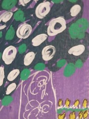 G.A Titan Impressionism PAINTING COLLECTIBLE WHIMSICAL PURPLE WHITE FLOWERS