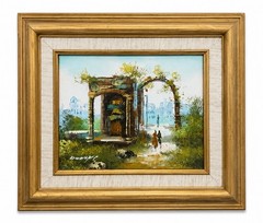 Vintage Original Oil Painting Framed European Landscape Signed Impressionist Art