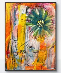 Original Abstract Expressionism 8×10 Flower Handmade Signed Fine Art 126