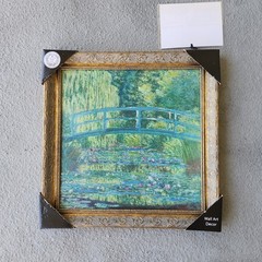 Monet “Water Lily Pond” Textured Wall Art Print Canvas 14.5” X 14.5” Framed New