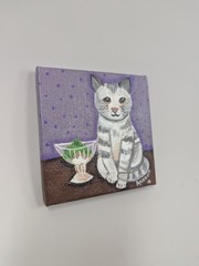 Cat #2 4in x4in x0.5in Acrylic on Canvas