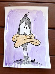 Original Daffy Duck 2 Painting By Alannah Dyer- Acrylic 9×12 in. Looney Tunes TV