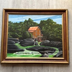 Beautiful Original Oil Landscape Painting Signed Bachman Frame 23 X 19 Inches