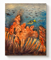 MICHELLE J | Original Underwater Coral Reef Fish Oil Painting | Signed OOAK