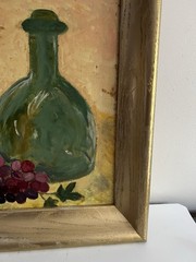 Vintage Still Life Fruit Oil On Canva Signed