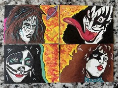 KISS CARD – ACEO – Art Sketch 2.5 X 3.5 Rock Music Painting Simmons Drawing