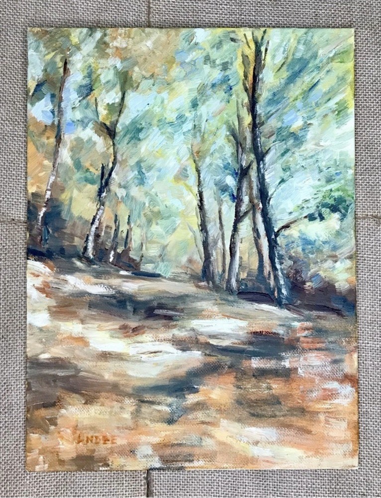 Autumn Woods Impressionist Painting Signed Art Trees Forest Comforting Nature