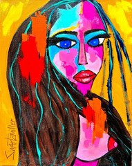 COLORFUL FLOWERS CANVAS 18X24 PAINTING original SWARTZMILLER DNA SIGNED ART NEW