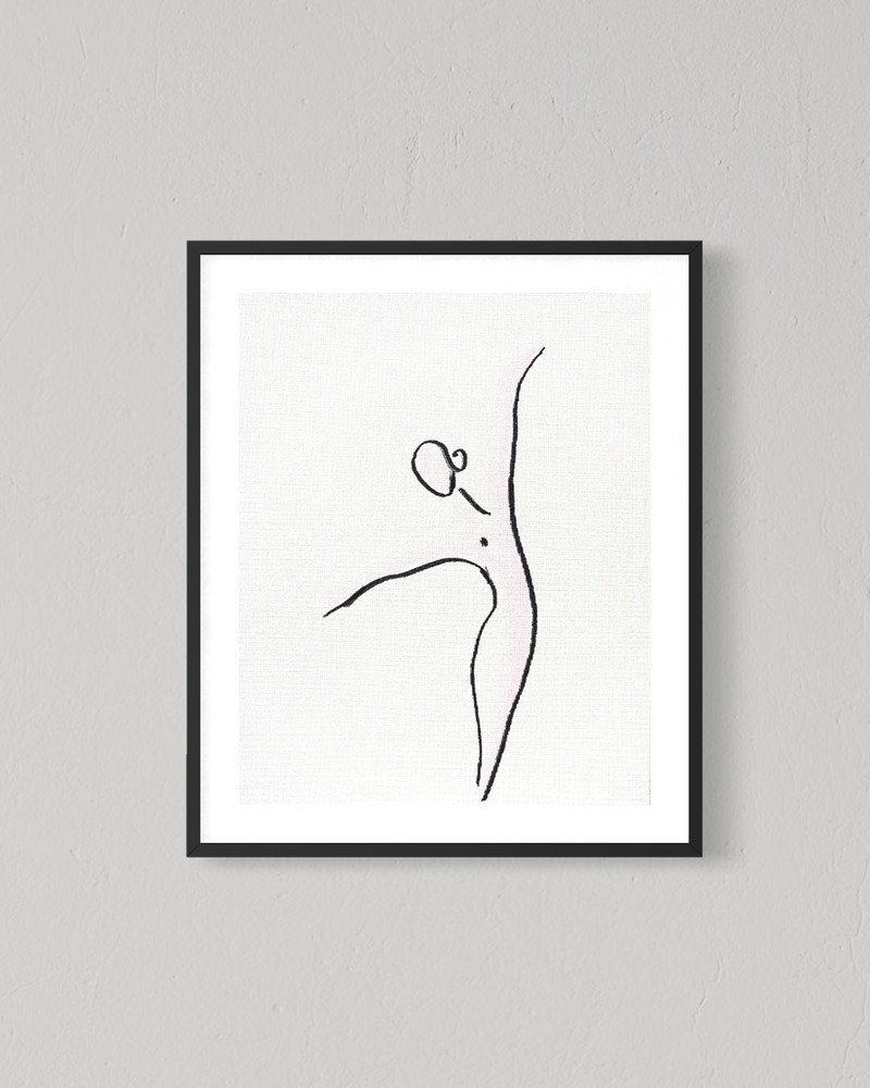 Original Female Dancer 8×10 Canvas Abstract Minimalist Dancing Line Art