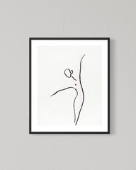 Original Female Dancer 8×10 Canvas Abstract Minimalist Dancing Line Art