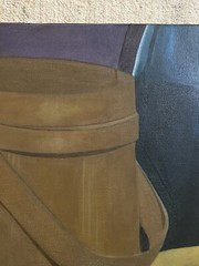 Vintage Modernist Minimalist Oil Painting Firkin Primitives Still Life Americana