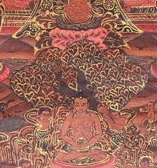 BUDDHA LIFE /WHEEL OF LIFE MANDALA ORIGINAL MASTERPIECE TIBETAN THANGKA PAINTING