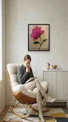 Impasto Floral Painting Original Art 14×11 Canvas Signed Home Wall Decor Pink