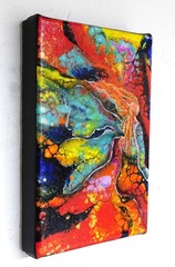 Abstract Fairy Butterfly Pour Paintings Original Art by Rain Crow Set of 2