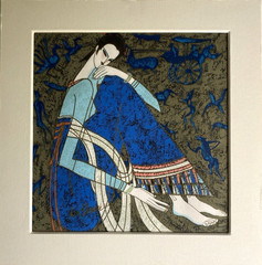 Vintage Artist Signed Ting Shao Kuang? ‚Ting Ancient World‘ Gouache Artwork
