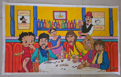 CUBAN Pop Art WILD WEST Saloon Painting with BEATLES Frida CHAPLIN & Betty Boop