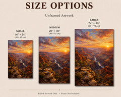 Grand Canyon Canvas Wall Art Arizona Sunset Landscape Painting