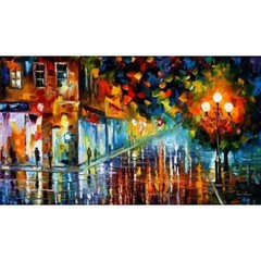 Leonid Afremov WASHED BOULEVARD 36″x20″ LIMITED EDITION GICLEE ORIGINAL