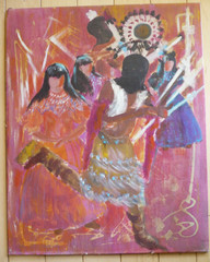 HELEN A. HOUSEHOLDER, Flagstaff AZ ARIZONA SPIRIT DANCERS OIL, exhibited TUCSON