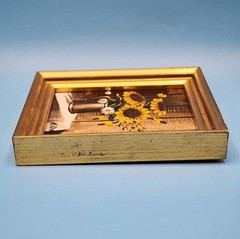 Sunflowers Miniature Oil Painting by Norma Reeves Floral Still Life 3.75×4.5