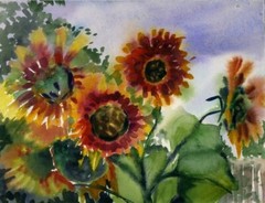 « Sunflowers » Original Work Of Ukrainian Artist Watercolour