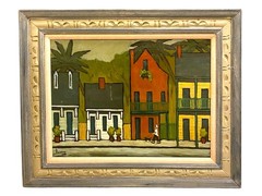 New Orleans Original Oil Painting Large 32″ Clifford Duncan Street Scene Signed
