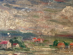 Early 20th French Impressionism – Antique Oil Painting – Study Stormy Landscape