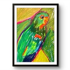 PORTIA Swift Parrot Original 10x16cm Paper Bruny Island Tasmania
