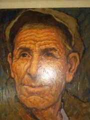 Emanuel Schary Original Oil on Board Painting Old Israeli Man – 1970s