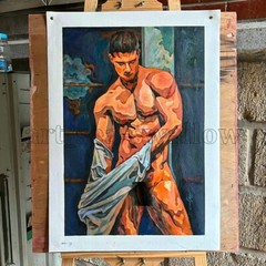 Original oil painting art Abstract male 100%hand-painted on canvas 16x24in #4473