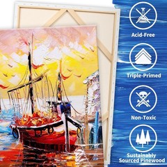 Value 2-Pack 24×36 Inch Primed Canvas – Triple Coated for Painting Masterpieces