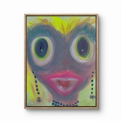 BLESSED#1521 Alien Friend 20×16 Original Art Canvas Acrylic