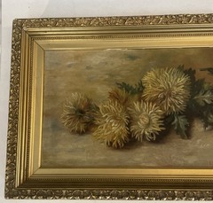 Vintage Oil Painting Flowers Dandelions Signed E.P.B.