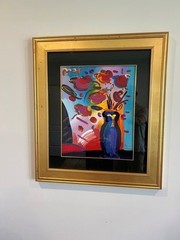 Peter Max Original ‚Vase of Flowers‘ with COA