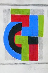 SONIA DELAUNAY — A 1920s SIGNED MIXED MEDIA RUSSIAN GRAPHITE & GOUACHE PAINTING