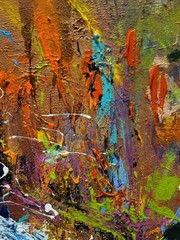 Original Colorful Abstract Modern Contemporary Art Canvas Piece 12x12in