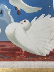 Ralph Hulett Painting Mission Doves California Listed Artist Mid Century 1950’s