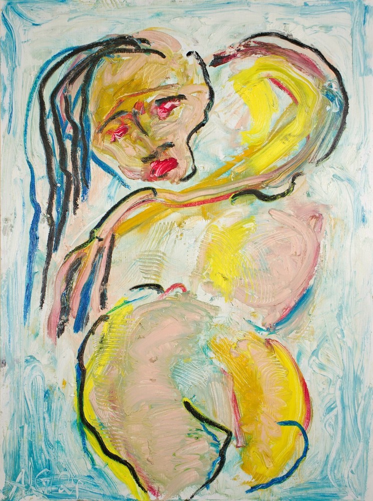 Oil painting expressionism Cassiopeia unique sign Prof em A Loeschner-Gornau