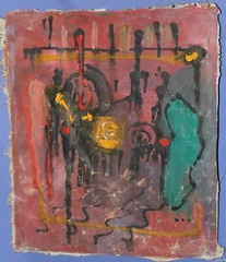 Vintage oil painting abstract composition
