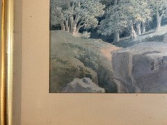 Very Pretty Painting Watercolour On Paper Xixth Boudet 1824 Forest Landscape Cv