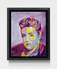 Original Expressionism Abstract Pop Art Elvis 11×14 Acrylic Canvas Painting Deco
